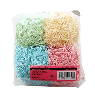 100円ショップ商品 ボックス・緩衝材 (パッキン) 緩衝材 タッセル 10個入 フォーカラーパッキン メルヘンカラー H-OC7033-株式会社包む