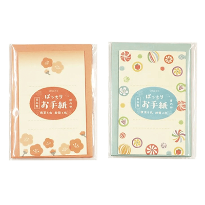 100円ショップ商品 レターセット・カード・一筆箋・色紙 ミニレターセット 便箋80枚 封筒40枚 ぽっちりお手紙 H-YL047-株式会社包む