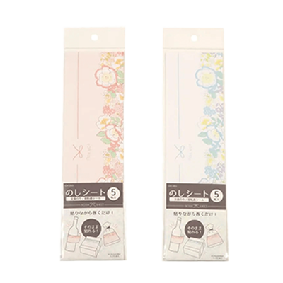 100円ショップ商品 その他ラッピング のしシート 50枚入 フラワーギフト 花 水引 シール ピンク 水色 H-YW053-株式会社包む