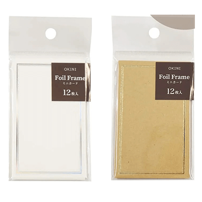 100円ショップ商品 レターセット・カード・一筆箋・色紙 メッセージカード ミニカード 120枚入 フレーム 白 クラフト H-YC035-株式会社包む