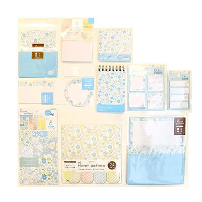 100円ショップ商品 デザイン別 セット販売商品 フローレット ブルーセット 青 水色 花 小花柄 H-S0111-株式会社包む