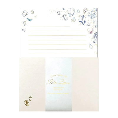 ステーショナリー レターセット 手紙 箔押し 宝石 ポライト 便箋 封筒 H-TL0A7-株式会社包む