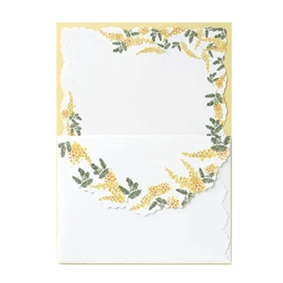 ステーショナリー ミニレターセット 花 ミモザ H-TL035-株式会社包む