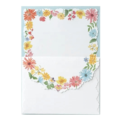 ステーショナリー ミニレターセット 花 カラフルフラワー H-TL037-株式会社包む