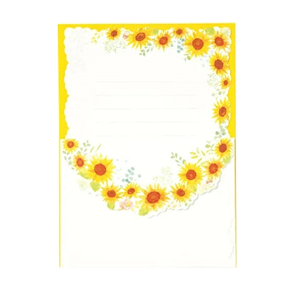 ステーショナリー ミニレターセット 花 ひまわり H-TL086-株式会社包む
