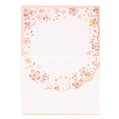 ステーショナリー ミニレターセット 花 桜 H-TL074-株式会社包む