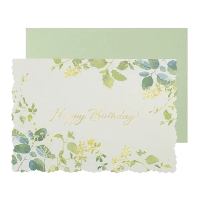 ステーショナリー メッセージカード 誕生日 バースデー グリーンガーデン H-TC058-株式会社包む