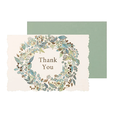 ステーショナリー メッセージカード サンキュー ボタニカル ブライトリーフ お礼 H-TC083-株式会社包む