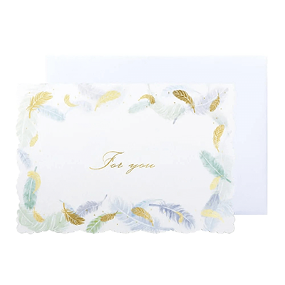 ステーショナリー メッセージカード フォーユー 多目的 羽根 H-TC0B8-株式会社包む