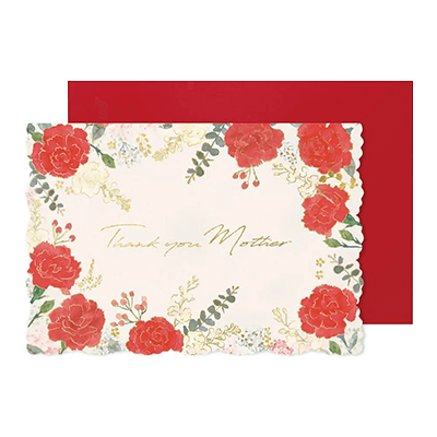 ステーショナリー メッセージカード 母の日 マザーズデー カーネーション 赤 H-TC0C9-株式会社包む