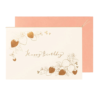 ステーショナリー メッセージカード 誕生日 バースデー いちご ストロベリー H-TC102-株式会社包む