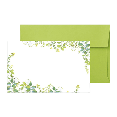 ステーショナリー ミニカード メッセージカード 箔押し 封筒付き ジェントルグリーン ポライト H-TC0A2-株式会社包む