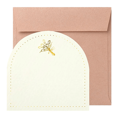 ステーショナリー ミニカード メッセージカード 箔押し 封筒付き チューリップ H-TC0A9-株式会社包む