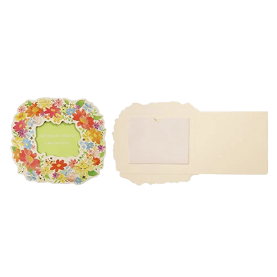 100円ショップ商品 レターセット・カード・一筆箋・色紙 色紙 10冊入 箔押し ボタニカルリース 花 写真 寄せ書き H-YS006-株式会社包む