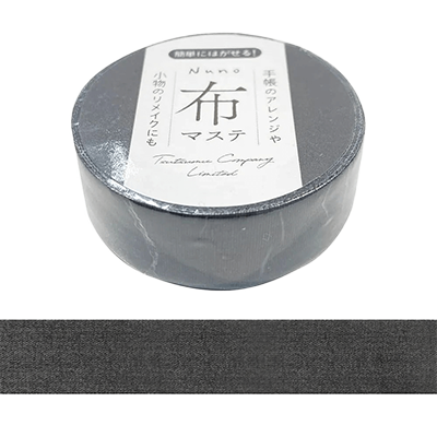 ステーショナリー マスキングテープ 布マステ ブラック 黒 15mm H-TM0C0-株式会社包む