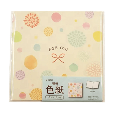 100円ショップ商品 レターセット・カード・一筆箋・色紙 ミニ色紙 10冊入 二つ折り いろまる 和柄 ミニサイズ 寄せ書き H-YS007-株式会社包む