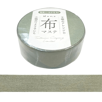 ステーショナリー マスキングテープ 布マステ スモーキーグリーン 緑 15mm H-TM0B6-株式会社包む