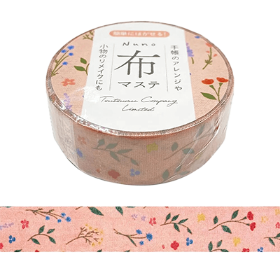 ステーショナリー マスキングテープ 布マステ リトルフラワー 花 15mm H-TM0B4-株式会社包む