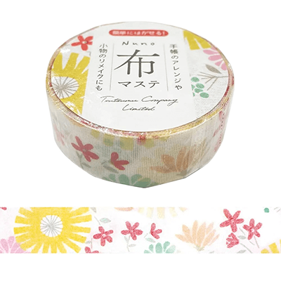 ステーショナリー マスキングテープ 布マステ 和花 15mm H-TM0B3-株式会社包む