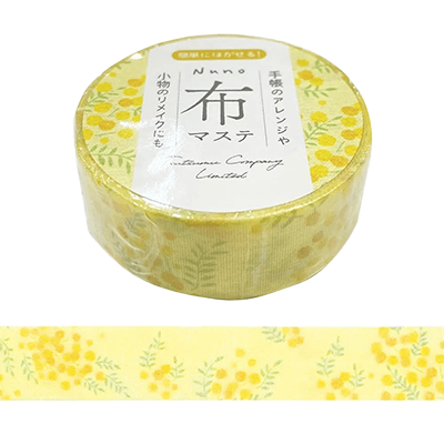 ステーショナリー マスキングテープ 布マステ ミモザ 黄色 15mm H-TM0B2-株式会社包む