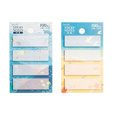 100円ショップ商品 付箋・メモパッド 付箋 10個セット 海 魚 砂浜 H-Y9039-株式会社包む