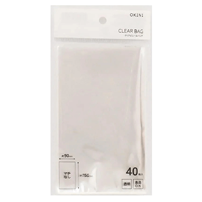 100円ショップ商品 透明袋 クリアバッグ OPP袋 2,000枚入 約 W90×H150mm H-S0131-株式会社包む