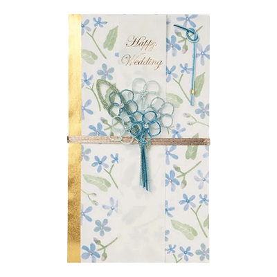 ステーショナリー 祝儀袋 ブルー 洋風 フルール ブルースター H-T4600-株式会社包む