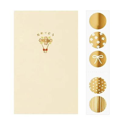 ステーショナリー ポチ袋 ブーケ おめでとう Sサイズ H-TP028-株式会社包む