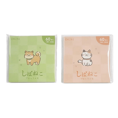 100円ショップ商品 付箋・メモパッド ブロックメモ 10個セット しばねこ 柴犬 猫 オリジナル メモパッド メモ帳 H-Y9076-株式会社包む