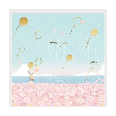 ステーショナリー 色紙・色紙シール 色紙 風船 景色 寄せ書き 花 ピンク フォーユー トレーシングペーパー H-TS042-株式会社包む