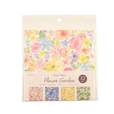 100円ショップ商品 デザインペーパー・クリエイトペーパー デザインペーパー 320枚入 花 ピンク 青 黄色 緑 H-YE037-株式会社包む