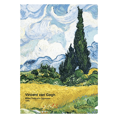 ステーショナリー クリアファイル A4 ゴッホ 糸杉のある麦畑 クラスリー KUrasly H-T9075-株式会社包む