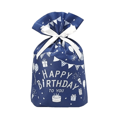 ラッピング 巾着バッグ ラッピング袋 バースデーフラッグ 誕生日 H-TD010-株式会社包む
