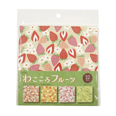 100円ショップ商品 デザインペーパー・クリエイトペーパー デザインペーパー 320枚入 わこころフルーツ H-YE050-株式会社包む