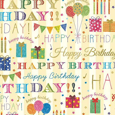 ラッピング 包装紙 ラッピングペーパー 誕生日 箔押しバースデー プレゼント H-TH065-株式会社包む