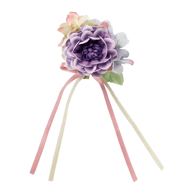 ラッピング オーナメント 花 パープル クリップオーナメント ブーケ H-T5981SV-株式会社包む