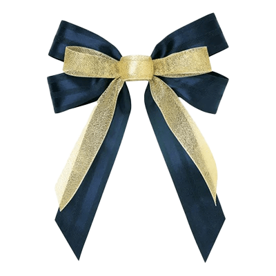 ラッピング オーナメント ネイビー ダブルリボンオーナメント H-T5980IB-株式会社包む