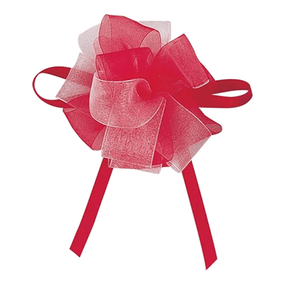 ラッピング オーナメント レッド オーガンジーボウリボン H-T5934R-株式会社包む