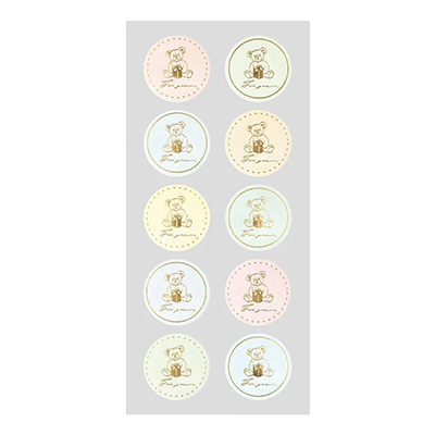 ラッピング シール 箔押し FOR YOU フォーユー ベアー くま H-TW024-株式会社包む