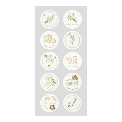 ラッピング シール 箔押し FOR YOU フォーユー ボタニカル 植物 H-TW022-株式会社包む