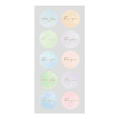 ラッピング シール 箔押し FOR YOU フォーユー ジェントル パステルカラー H-TW021-株式会社包む