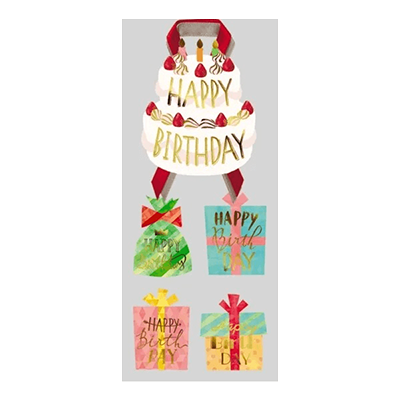 ラッピング シール バースデーケーキ H-TW005-株式会社包む