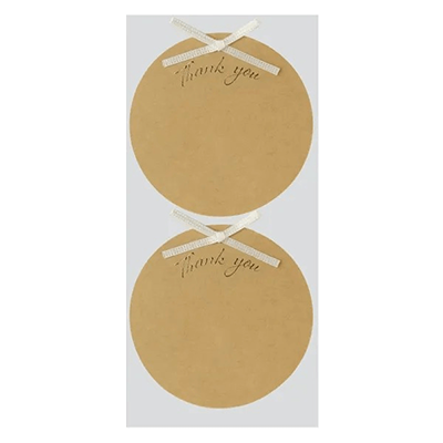 ラッピング シール ひとことリボン サンキュー クラフト メッセージシール H-TW012-株式会社包む