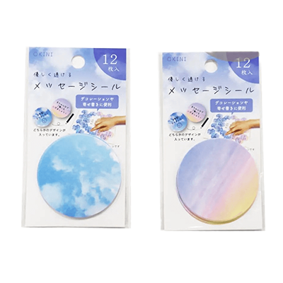 100円ショップ商品 シール メッセージシール 120片入 色紙シール 寄せ書き デコレーション 透ける 空 H-YW028-株式会社包む