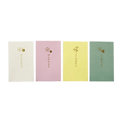 100円ショップ商品 祝儀袋・ポチ袋 ポチ袋 40枚入 5型 植物 ほんのきもち こころばかり お年玉 白 ピンク 黄色 緑 H-YP045-株式会社包む