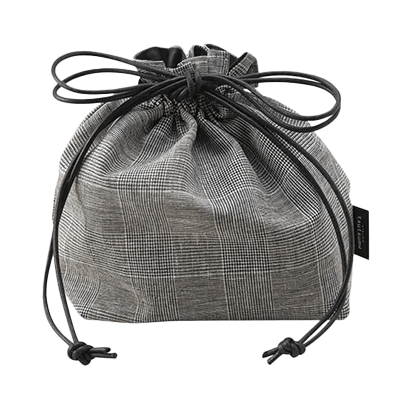 雑貨 巾着バッグ ATELIER tsutsumu アトリエ包む 巾着バッグ ラッピング袋 グレンチェック Lサイズ H-AA013-株式会社包む