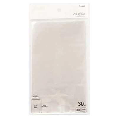 100円ショップ商品 透明袋 クリアバッグ OPP袋 300枚入 約 W120×H190mm H-OC24913-株式会社包む