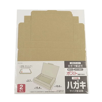 梱包資材 発送梱包用段ボール 20個入 ハガキサイズ 約W154×D106×H27mm FSCリサイクル 配送ボックス 箱 H-YF006-株式会社包む