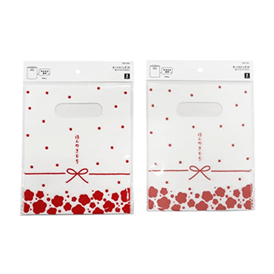 100円ショップ商品 ビニールバッグ・ジッパーバッグ ニールバッグ 80枚入 持ち手付 和紙フィルム 水引き SSサイズ H-YV067-株式会社包む