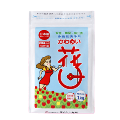 サンソリキに、たんぱく質分解酵素を強化 酸素強化 酸素系多目的洗剤 かわゆい花子-有限会社タイシン九州
